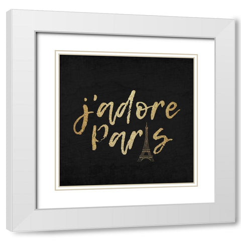 My Heart is in Paris 2 White Modern Wood Framed Art Print with Double Matting by Kimberly, Allen