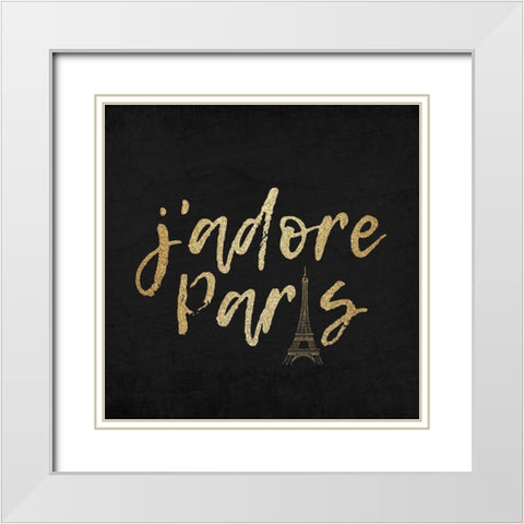 My Heart is in Paris 2 White Modern Wood Framed Art Print with Double Matting by Kimberly, Allen