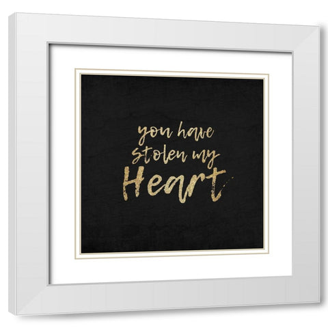 Stolen Heart White Modern Wood Framed Art Print with Double Matting by Kimberly, Allen