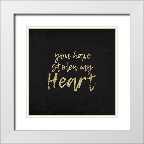Stolen Heart White Modern Wood Framed Art Print with Double Matting by Kimberly, Allen