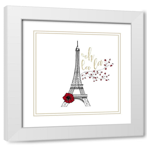 Paris Dreaming 1 White Modern Wood Framed Art Print with Double Matting by Kimberly, Allen