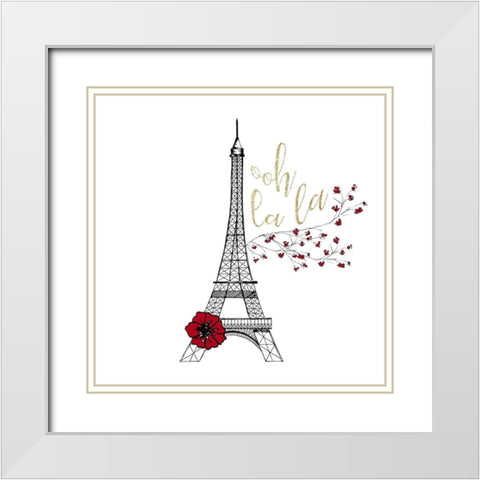 Paris Dreaming 1 White Modern Wood Framed Art Print with Double Matting by Kimberly, Allen