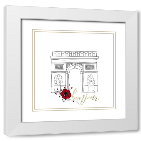 Paris Dreaming 2 White Modern Wood Framed Art Print with Double Matting by Kimberly, Allen