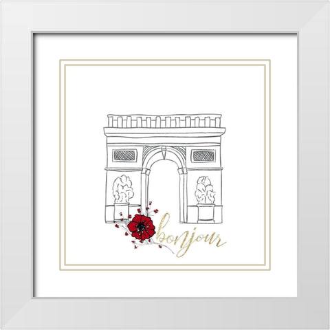 Paris Dreaming 2 White Modern Wood Framed Art Print with Double Matting by Kimberly, Allen