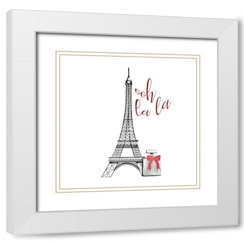 La La Paris 2 White Modern Wood Framed Art Print with Double Matting by Kimberly, Allen