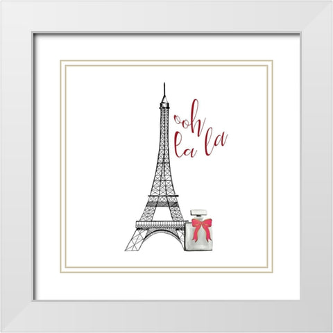 La La Paris 2 White Modern Wood Framed Art Print with Double Matting by Kimberly, Allen
