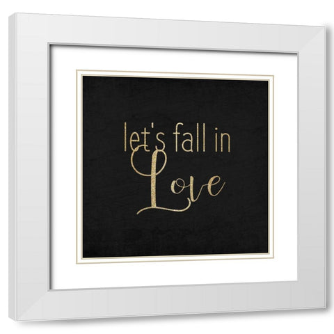 Fall in Love 1 White Modern Wood Framed Art Print with Double Matting by Kimberly, Allen