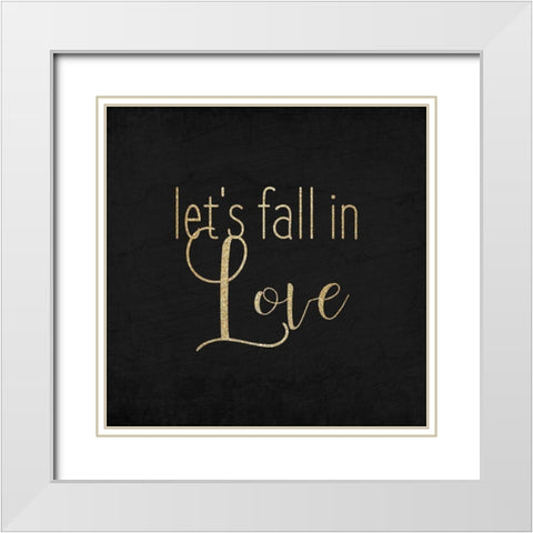 Fall in Love 1 White Modern Wood Framed Art Print with Double Matting by Kimberly, Allen