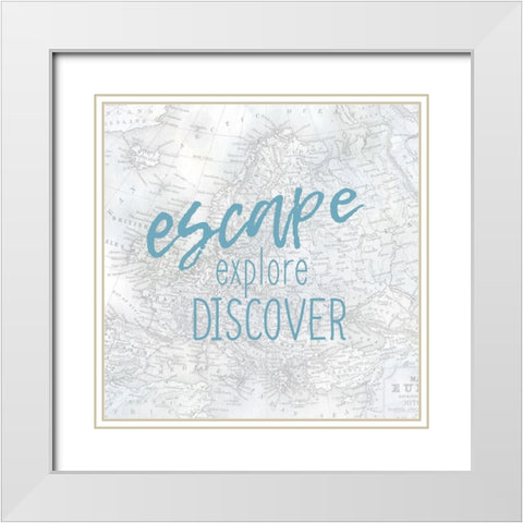 Escape White Modern Wood Framed Art Print with Double Matting by Kimberly, Allen