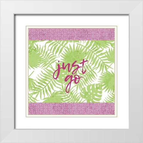 Just Go White Modern Wood Framed Art Print with Double Matting by Kimberly, Allen