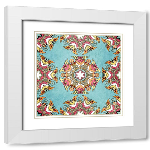 Bright Tile 1 White Modern Wood Framed Art Print with Double Matting by Kimberly, Allen