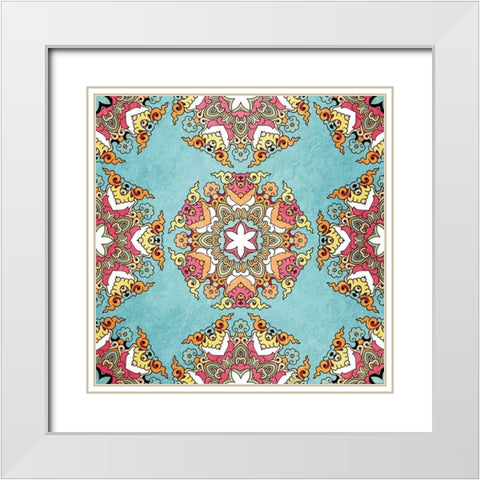 Bright Tile 1 White Modern Wood Framed Art Print with Double Matting by Kimberly, Allen