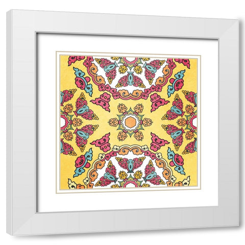 Bright Tile 2 White Modern Wood Framed Art Print with Double Matting by Kimberly, Allen
