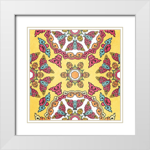 Bright Tile 2 White Modern Wood Framed Art Print with Double Matting by Kimberly, Allen