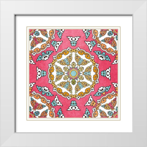 Bright Tile 3 White Modern Wood Framed Art Print with Double Matting by Kimberly, Allen