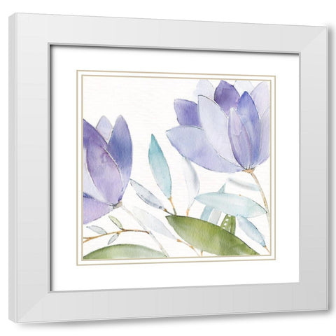 Purple Spring 1 White Modern Wood Framed Art Print with Double Matting by Allen, Kimberly