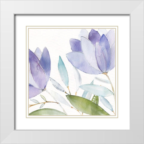Purple Spring 1 White Modern Wood Framed Art Print with Double Matting by Allen, Kimberly