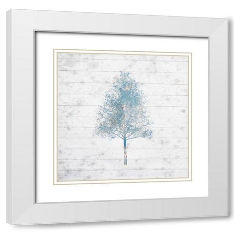 Watercolor Trees 2 White Modern Wood Framed Art Print with Double Matting by Kimberly, Allen