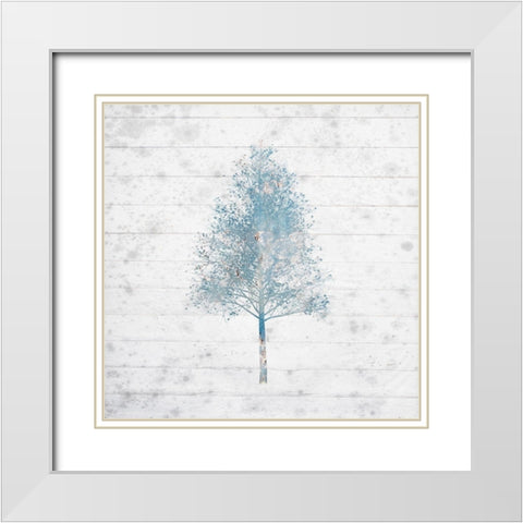 Watercolor Trees 2 White Modern Wood Framed Art Print with Double Matting by Kimberly, Allen