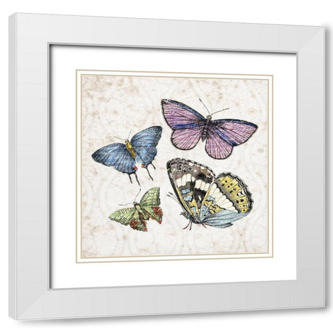 Butterfly Flight 1 White Modern Wood Framed Art Print with Double Matting by Kimberly, Allen