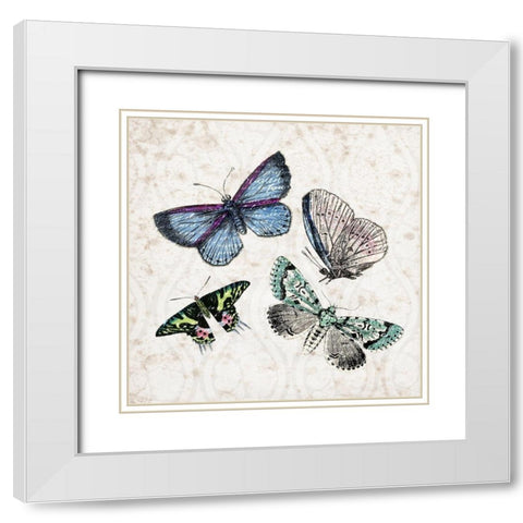 Butterfly Flight 2 White Modern Wood Framed Art Print with Double Matting by Kimberly, Allen