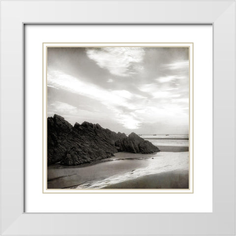 Beach Day 1 White Modern Wood Framed Art Print with Double Matting by Kimberly, Allen
