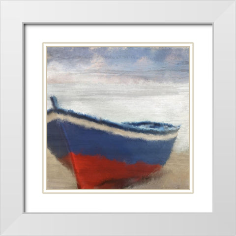 A Beached Old Red White Modern Wood Framed Art Print with Double Matting by Kimberly, Allen