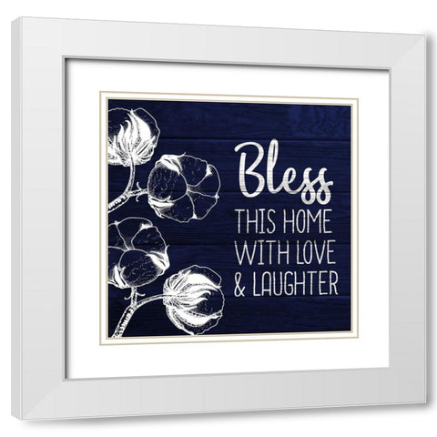 Bless this Home White Modern Wood Framed Art Print with Double Matting by Kimberly, Allen