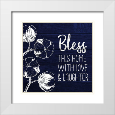 Bless this Home White Modern Wood Framed Art Print with Double Matting by Kimberly, Allen