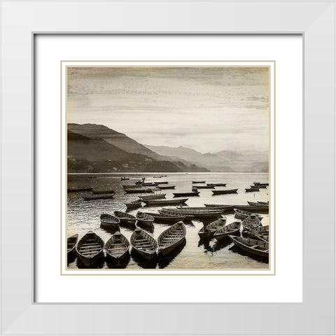 Boat Day 1 White Modern Wood Framed Art Print with Double Matting by Kimberly, Allen
