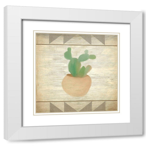 Cactus 1 White Modern Wood Framed Art Print with Double Matting by Kimberly, Allen