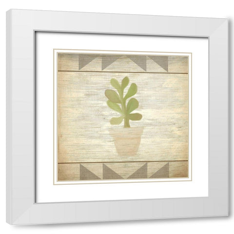 Cactus 2 White Modern Wood Framed Art Print with Double Matting by Kimberly, Allen