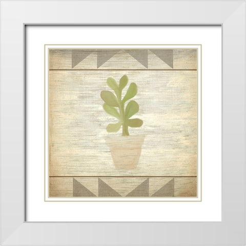 Cactus 2 White Modern Wood Framed Art Print with Double Matting by Kimberly, Allen