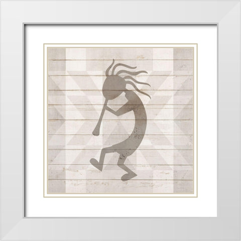 Kokopelli 2 White Modern Wood Framed Art Print with Double Matting by Kimberly, Allen