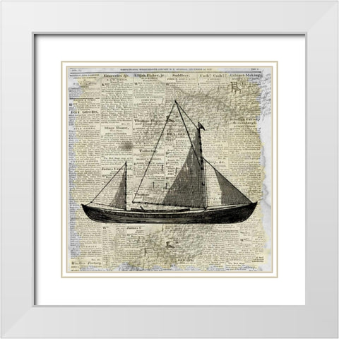 Sailing On Print 1 White Modern Wood Framed Art Print with Double Matting by Allen, Kimberly