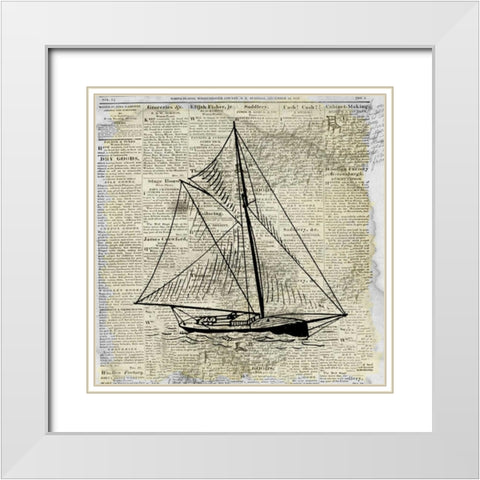 Sailing On Print 2 White Modern Wood Framed Art Print with Double Matting by Allen, Kimberly