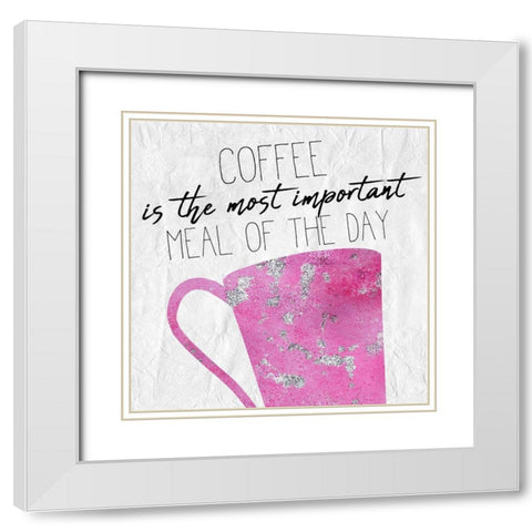 Coffee Days 8 White Modern Wood Framed Art Print with Double Matting by Kimberly, Allen