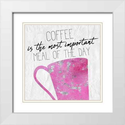 Coffee Days 8 White Modern Wood Framed Art Print with Double Matting by Kimberly, Allen