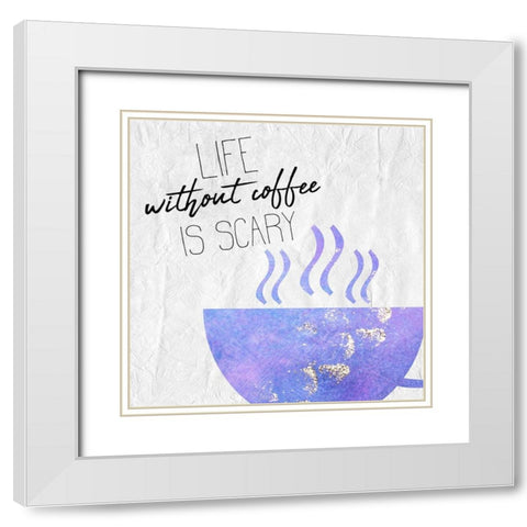 Coffee Days 9 White Modern Wood Framed Art Print with Double Matting by Kimberly, Allen