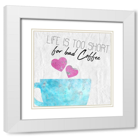 Coffee Days 12 White Modern Wood Framed Art Print with Double Matting by Kimberly, Allen