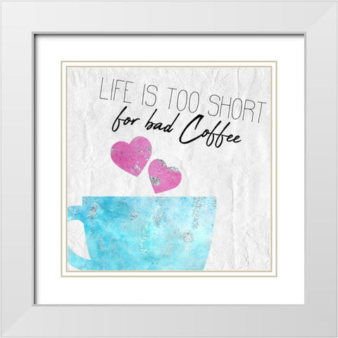 Coffee Days 12 White Modern Wood Framed Art Print with Double Matting by Kimberly, Allen