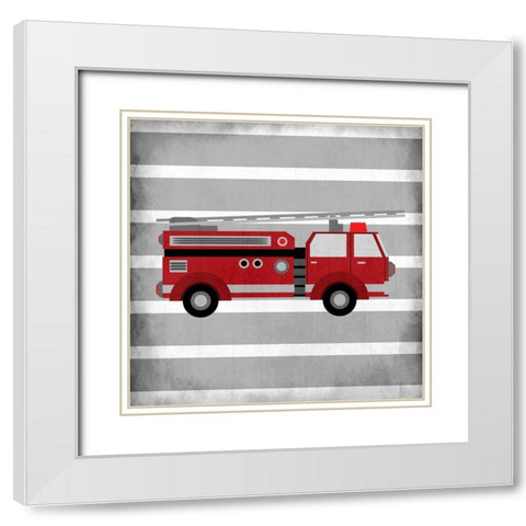 In Red 1 White Modern Wood Framed Art Print with Double Matting by Kimberly, Allen
