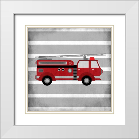 In Red 1 White Modern Wood Framed Art Print with Double Matting by Kimberly, Allen