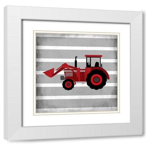 In Red 3 White Modern Wood Framed Art Print with Double Matting by Kimberly, Allen