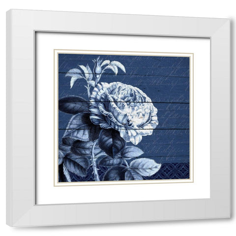White Indigo 1 White Modern Wood Framed Art Print with Double Matting by Kimberly, Allen