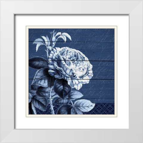 White Indigo 1 White Modern Wood Framed Art Print with Double Matting by Kimberly, Allen