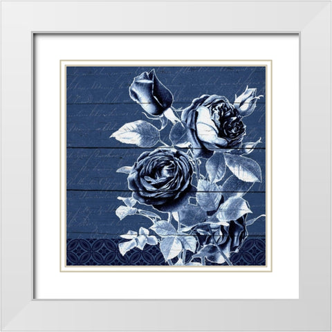 White Indigo 2 White Modern Wood Framed Art Print with Double Matting by Kimberly, Allen