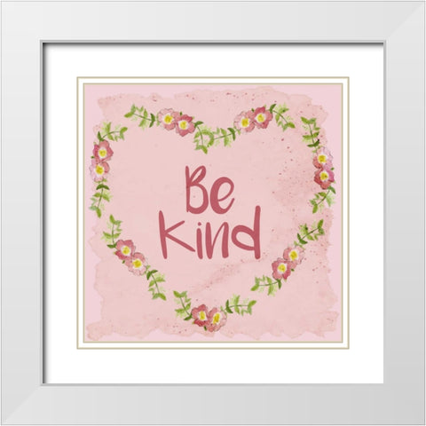 Be Kind White Modern Wood Framed Art Print with Double Matting by Allen, Kimberly