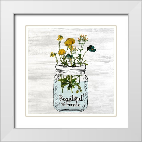Wildflower Jar 4 White Modern Wood Framed Art Print with Double Matting by Kimberly, Allen