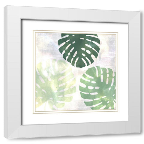 Sage Palms 3 White Modern Wood Framed Art Print with Double Matting by Kimberly, Allen